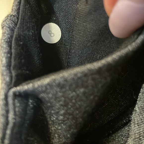 Lululemon Mid Rise Cycle Leggings | Gray & Black | Zipper & Ruffle Detail - Picture 5 of 5